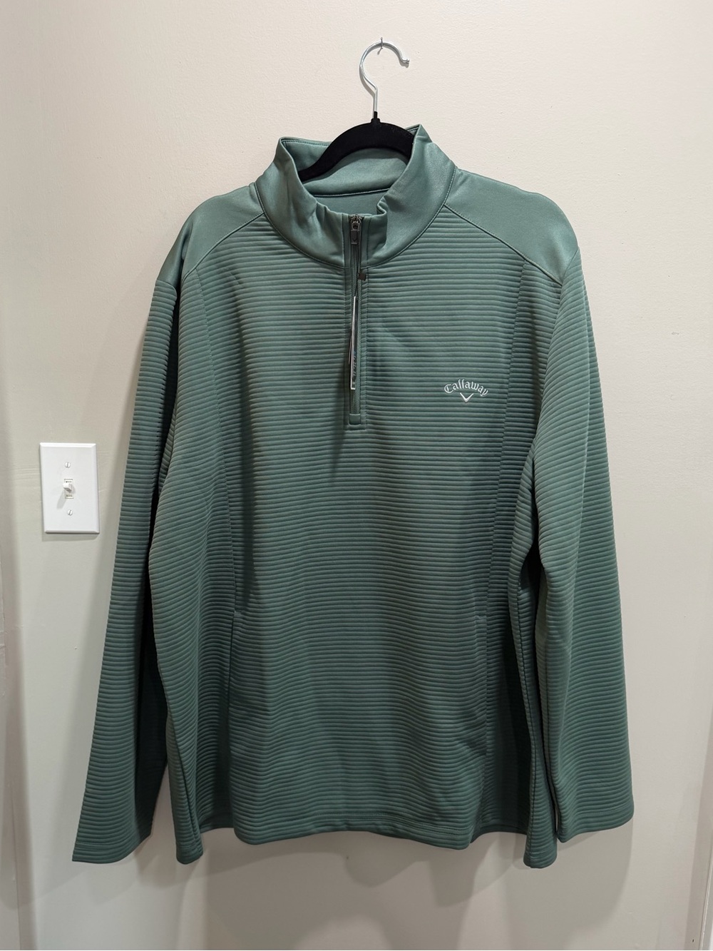 Callaway Mens Ottoman Quarter Zip Golf Base Layer - Dark Forest / XXL